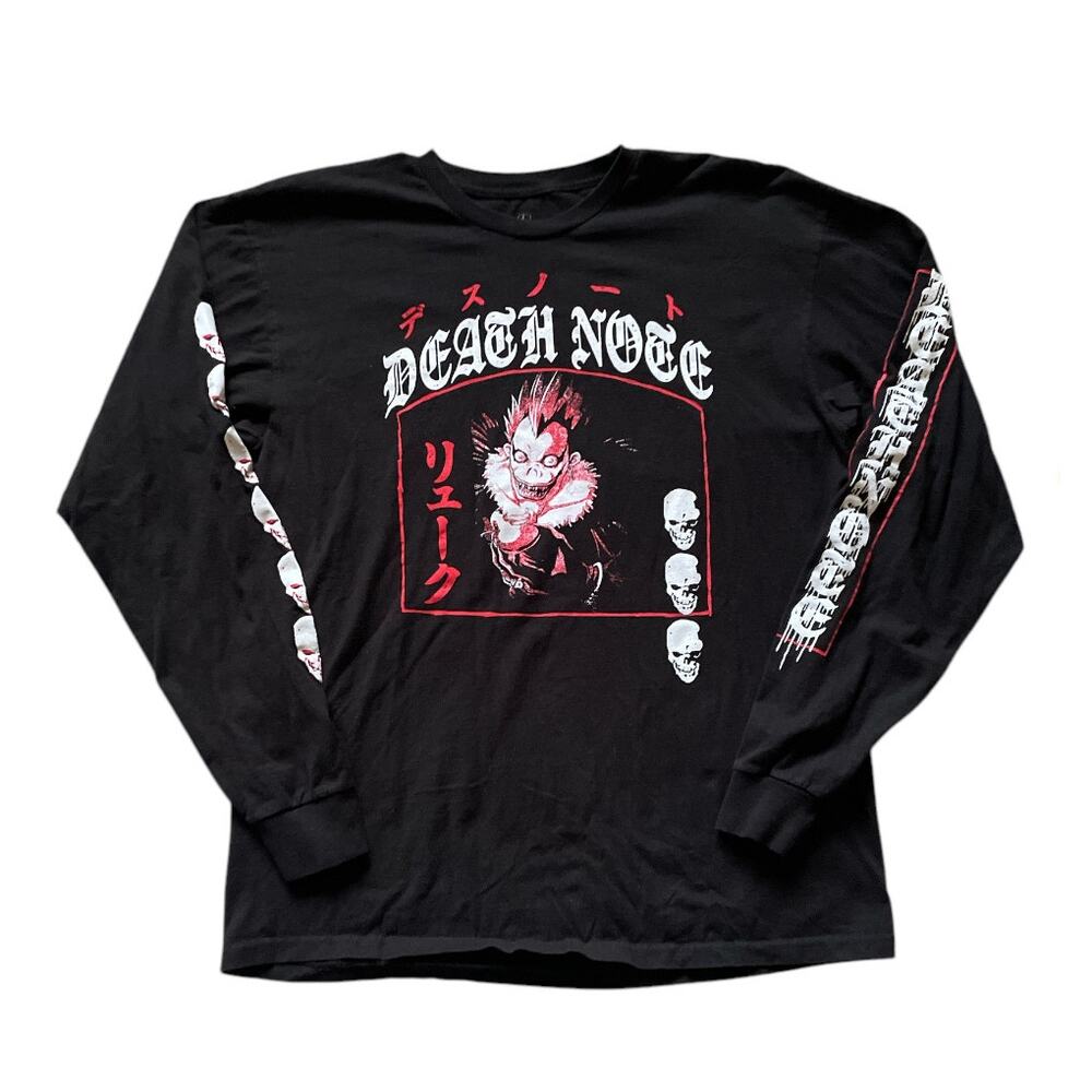 Death Note Ryuk Skull Girls Long Sleeve T-Shirt Size Large Goth concert Band